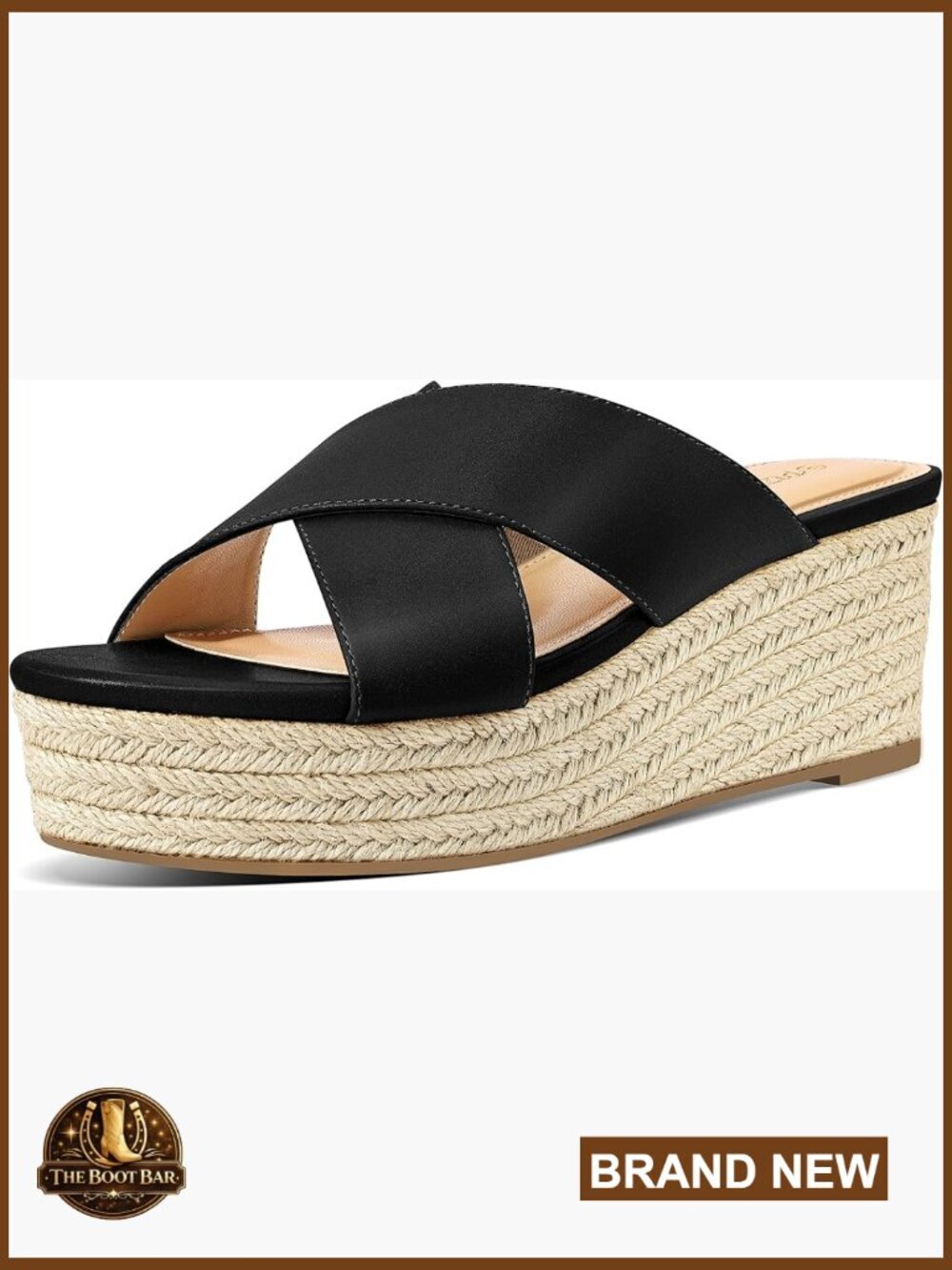 Criss Cross Platform Wedge Sandals - Open Toe Espadrille Heels